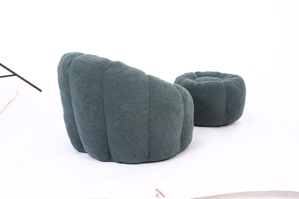 English Elm Sofa Bean Bag Chair Faux Fur Memory Foam Oversized Lounge Seat for Game Bedroom Green W2200P302155