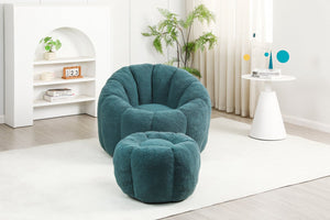 English Elm Sofa Bean Bag Chair Faux Fur Memory Foam Oversized Lounge Seat for Game Bedroom Green W2200P302155