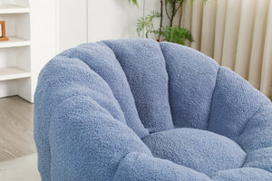 English Elm Sofa Bean Bag Chair Faux Fur Memory Foam Oversized Lounge Seat for Game Bedroom Light Blue W2200P302157