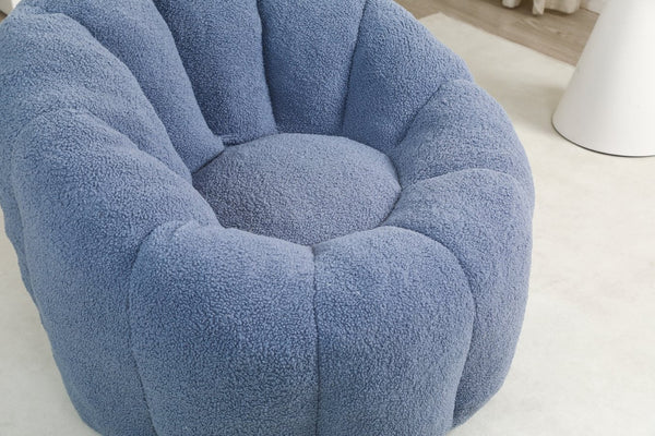 English Elm Sofa Bean Bag Chair Faux Fur Memory Foam Oversized Lounge Seat for Game Bedroom Light Blue W2200P302157