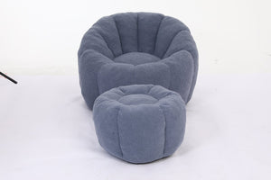 English Elm Sofa Bean Bag Chair Faux Fur Memory Foam Oversized Lounge Seat for Game Bedroom Light Blue W2200P302157