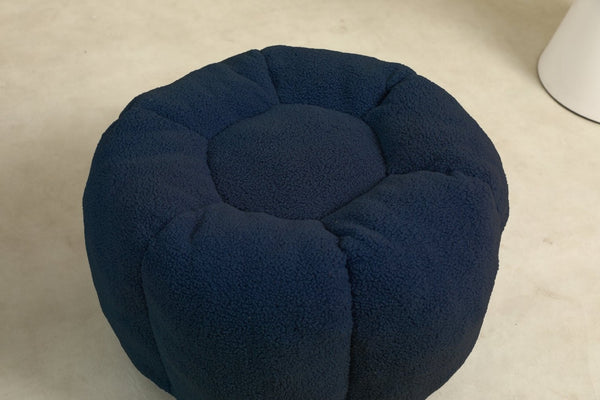 English Elm Sofa Bean Bag Chair Faux Fur Memory Foam Oversized Lounge Seat for Game Bedroom Dark Blue W2200P302161