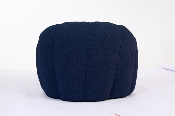 English Elm Sofa Bean Bag Chair Faux Fur Memory Foam Oversized Lounge Seat for Game Bedroom Dark Blue W2200P302161