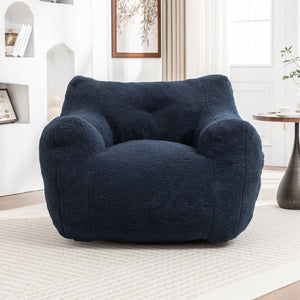 English Elm Bean Bag Chair with Armrests Memory Foam Filled Lounge Seat for Adults Living Room W2200P516648