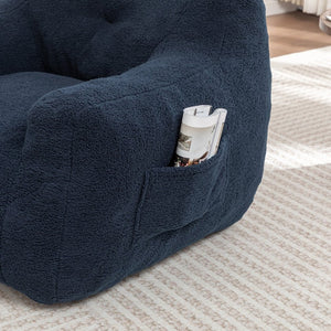 English Elm Bean Bag Chair with Armrests Memory Foam Filled Lounge Seat for Adults Living Room W2200P516648