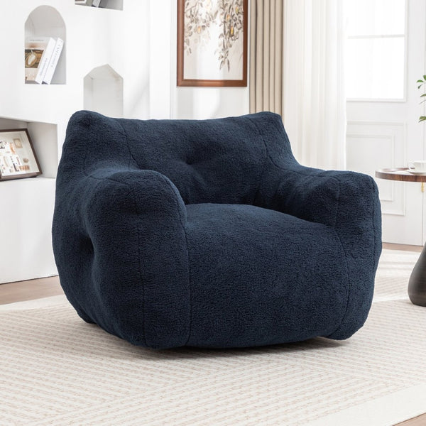English Elm Bean Bag Chair with Armrests Memory Foam Filled Lounge Seat for Adults Living Room W2200P516648