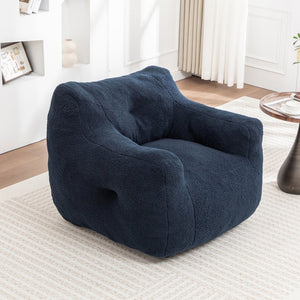 English Elm Bean Bag Chair with Armrests Memory Foam Filled Lounge Seat for Adults Living Room W2200P516648