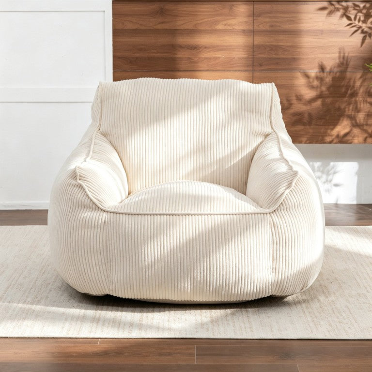 English Elm Giant Corduroy Bean Bag Sofa with Armrests Foam Filled Lounge Chair for Adults W2200P558422