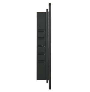 English Elm Black Matte Iron Medicine Cabinet Recessed or Wall Mount Mirror with Tempered Shelves W2203P176579
