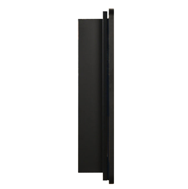 English Elm Black Matte Iron Medicine Cabinet Recessed or Wall Mount Mirror with Tempered Shelves W2203P176579