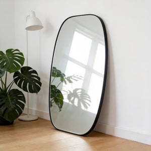 English Elm 30x48 Matte Metal Framed Oblong Wall Mirror with Hd Glass for Bathroom or Entryway Black W2203P480047