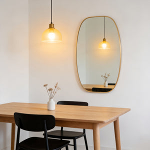 English Elm 30x48 Matte Metal Framed Oblong Wall Mirror with Hd Glass for Bathroom or Entryway Gold W2203P480048