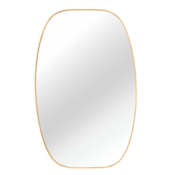 English Elm 30x48 Matte Metal Framed Oblong Wall Mirror with Hd Glass for Bathroom or Entryway Gold W2203P480048