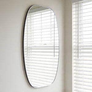 English Elm 30x48 Matte Metal Framed Oblong Wall Mirror with Hd Glass for Bathroom or Entryway Silver W2203P480058