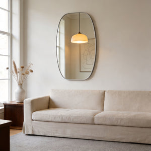 English Elm 30x48 Matte Metal Framed Oblong Wall Mirror with Hd Glass for Bathroom or Entryway Silver W2203P480058
