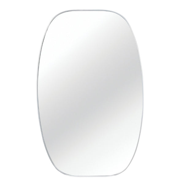 English Elm 30x48 Matte Metal Framed Oblong Wall Mirror with Hd Glass for Bathroom or Entryway Silver W2203P480058