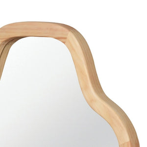 English Elm Natural Solid Wood Cloud Silhouette Wall Mirror Rustic Farmhouse Bohemian Accent Piece Natural Wood W2203P523308