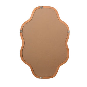 English Elm Natural Solid Wood Cloud Silhouette Wall Mirror Rustic Farmhouse Bohemian Accent Piece Yellowish-Brown W2203P523316