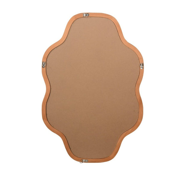 English Elm Natural Solid Wood Cloud Silhouette Wall Mirror Rustic Farmhouse Bohemian Accent Piece Yellowish-Brown W2203P523316