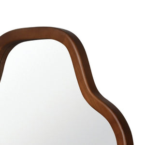 English Elm Natural Solid Wood Cloud Silhouette Wall Mirror Rustic Farmhouse Bohemian Accent Piece Black + Dark Walnut W2203P523324