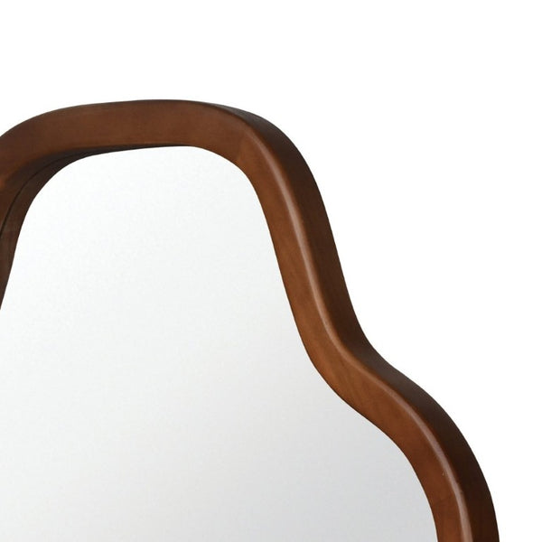 English Elm Natural Solid Wood Cloud Silhouette Wall Mirror Rustic Farmhouse Bohemian Accent Piece Black + Dark Walnut W2203P523324