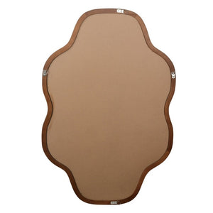 English Elm Natural Solid Wood Cloud Silhouette Wall Mirror Rustic Farmhouse Bohemian Accent Piece Black + Dark Walnut W2203P523324