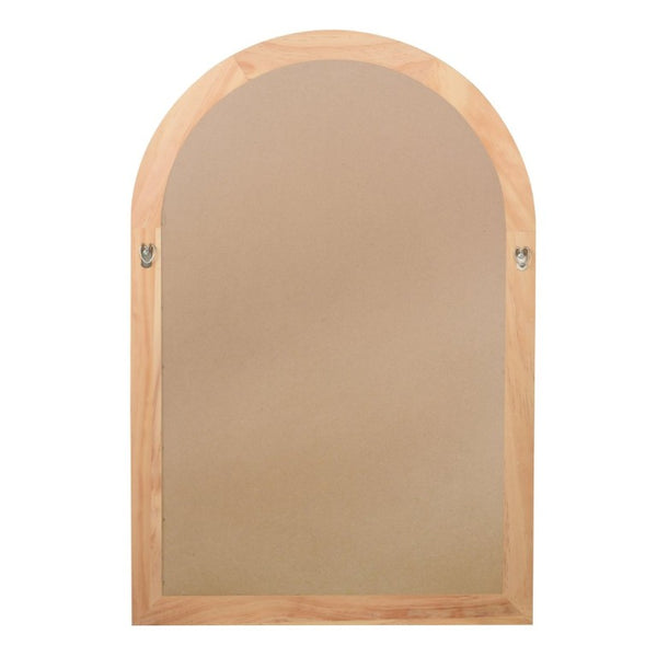 English Elm Natural Wood Arch Wall Mirror with Hand Carved Bead Frame for Farmhouse Entryway Natural Wood W2203P524896