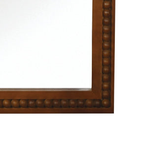 English Elm Natural Wood Arch Wall Mirror with Hand Carved Bead Frame for Farmhouse Entryway Black + Dark Walnut W2203P524900