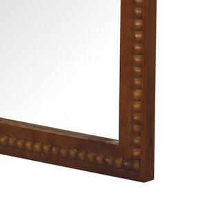 English Elm Natural Wood Arch Wall Mirror with Hand Carved Bead Frame for Farmhouse Entryway Black + Dark Walnut W2203P524900