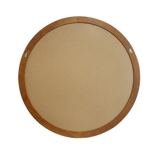 English Elm Natural Wood Beaded Round Wall Mirror Handcrafted Solid Frame Farmhouse Bathroom Entryway Black + Dark Walnut W2203P524932