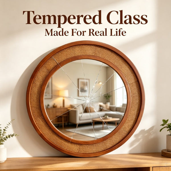 English Elm Black Walnut Rattan Round Wall Mirror Handwoven Wood Frame Farmhouse Entryway Accent W2203P530880