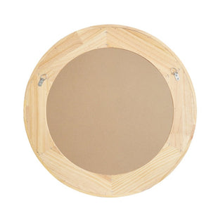 English Elm Natural Rattan Woven Round Wall Mirror 30 Inch Solid Wood Bohemian Farmhouse Accent W2203P530917
