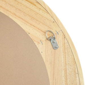 English Elm Natural Rattan Woven Round Wall Mirror 30 Inch Solid Wood Bohemian Farmhouse Accent W2203P530917