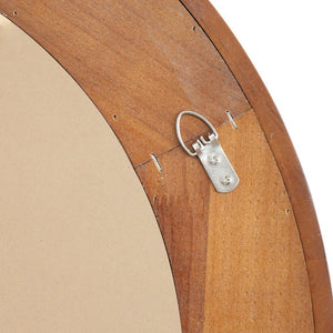 English Elm Black Walnut Rattan Woven Round Wall Mirror Solid Wood Farmhouse Entryway Accent W2203P530920