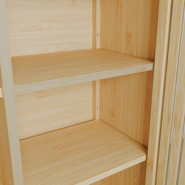 English Elm Large-capacity Bamboo Floor Cabinet with Open Shelves for Bathroom or Bedroom Corners W2207P308721