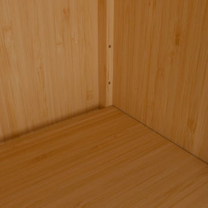 English Elm 41 Inch Bamboo Tower Cabinet with Open Shelves and Door for Bathroom or Bedroom W2207P308723