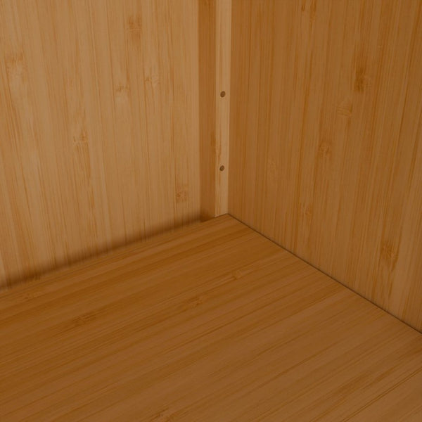 English Elm 41 Inch Bamboo Tower Cabinet with Open Shelves and Door for Bathroom or Bedroom W2207P308723