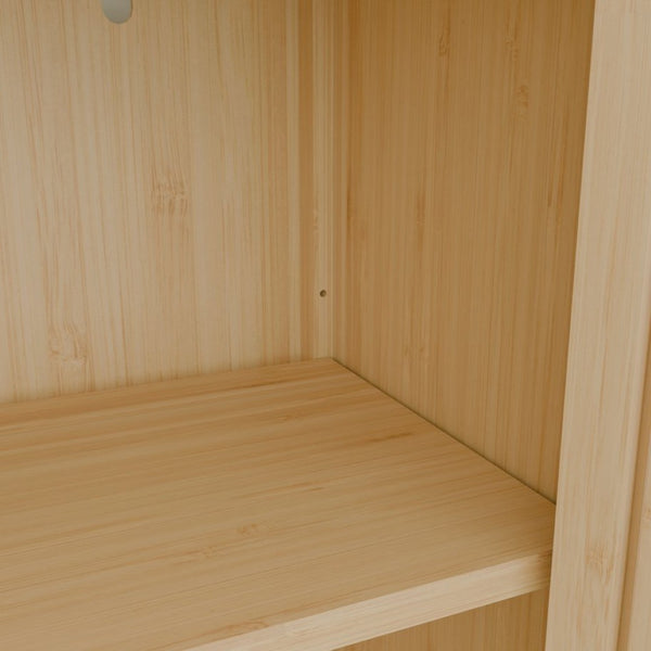 English Elm 42 Inch Solid Bamboo Tower Cabinet with Open Shelves for Bathroom Bedroom or Pantry W2207P308732