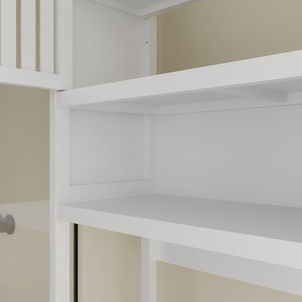 English Elm Toilet Organizer Bamboo Over Tank Cabinet with Louvered Doors for Bathroom Storage W2207P308769