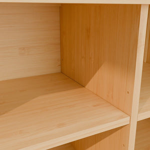 English Elm Bamboo Sideboard with Open Shelving and Cabinet Storage for Bath or Living Room W2207P334020