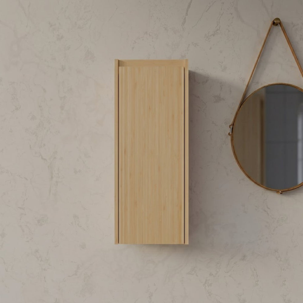 English Elm Bamboo Wall Mount Cabinet with Soft Close Doors for Bathroom or Entryway Storage W2207P374664