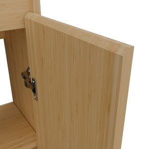 English Elm Bamboo Wall Mount Cabinet with Soft Close Doors for Bathroom or Entryway Storage W2207P374664