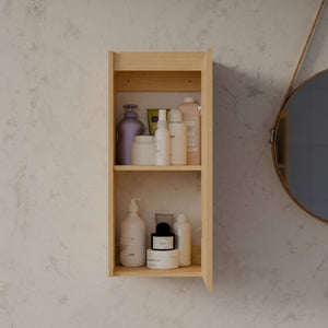 English Elm Bamboo Wall Mount Cabinet with Soft Close Doors for Bathroom or Entryway Storage W2207P374664
