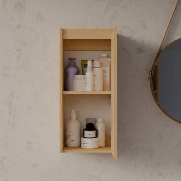 English Elm Bamboo Wall Mount Cabinet with Soft Close Doors for Bathroom or Entryway Storage W2207P374664