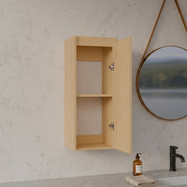 English Elm Bamboo Wall Mount Cabinet with Soft Close Doors for Bathroom or Entryway Storage W2207P374664