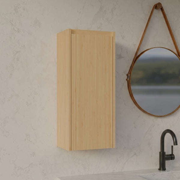 English Elm Bamboo Wall Mount Cabinet with Soft Close Doors for Bathroom or Entryway Storage W2207P374664