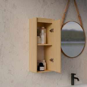 English Elm Bamboo Wall Mount Cabinet with Soft Close Doors for Bathroom or Entryway Storage W2207P374664