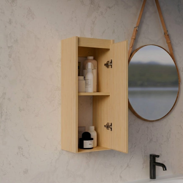 English Elm Bamboo Wall Mount Cabinet with Soft Close Doors for Bathroom or Entryway Storage W2207P374664