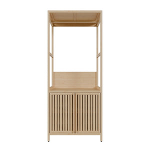 English Elm Bamboo Freestanding Wardrobe Rack with Drawers and Shelves for Bedroom Storage W2207P503759