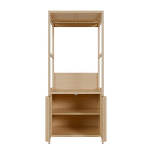 English Elm Bamboo Freestanding Wardrobe Rack with Drawers and Shelves for Bedroom Storage W2207P503759